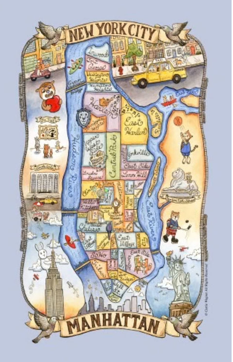 Manhattan Map Tea Towel