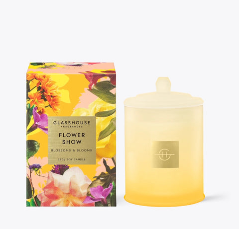 Flower Show 13.4 Oz. Glasshouse Candle "Blossoms & Blooms"