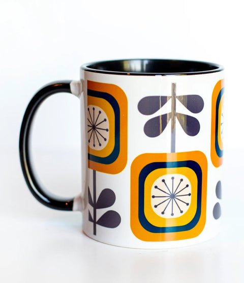 Mid Century Mod Sunflower Yellow Matte Mug