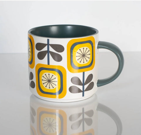 Mid Century Mod Sunflower Yellow Matte Mug