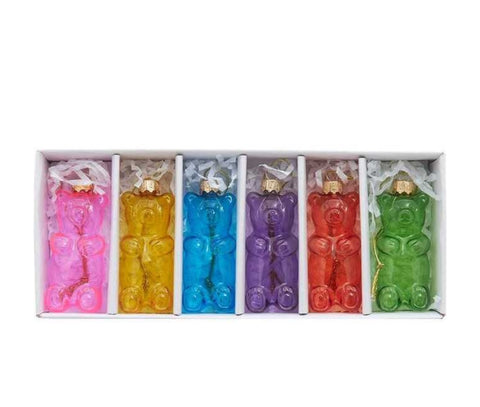Glass Gummy Bear Ornament Set