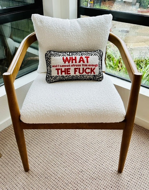 WTF Needlepoint Pillow