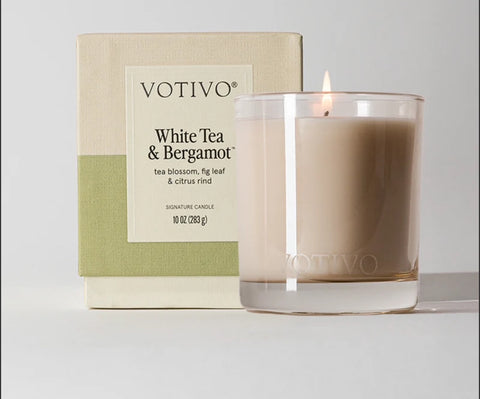 White Tea and Bergamot Votivo Candle 10 oz New Packaging