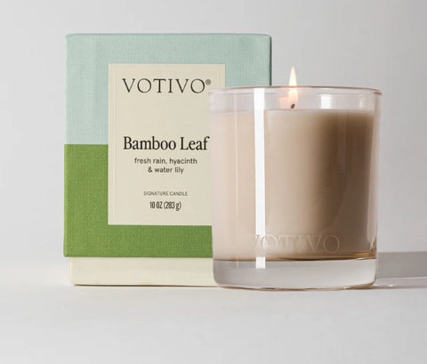 Bamboo Leaf Votivo Candle 10 oz New Packaging