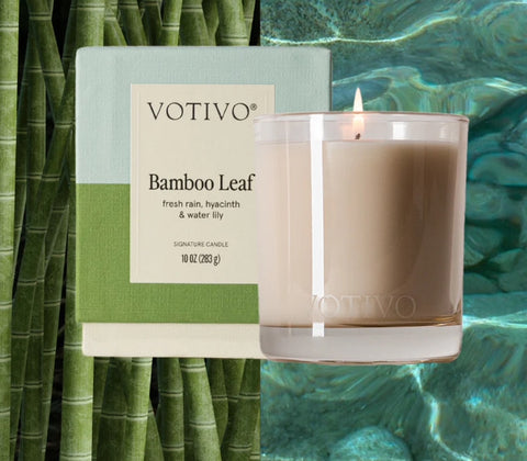 Bamboo Leaf Votivo Candle 10 oz New Packaging