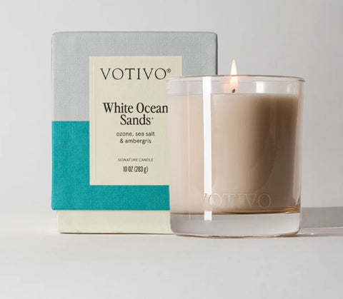 White Ocean Sands Votivo Candle 10 oz New Packaging