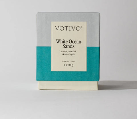 White Ocean Sands Votivo Candle 10 oz New Packaging