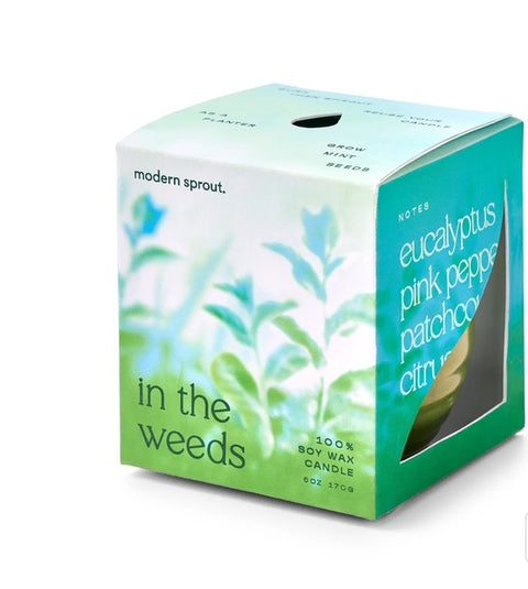 Garden Vibes Candle/Planter - In The Weeds/Mint