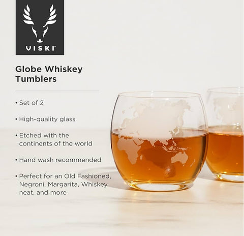 Globe Whiskey Glass Set/2-Glass set/2
