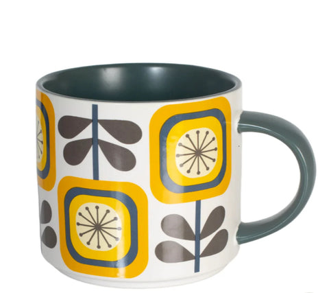 Mid Century Mod Sunflower Yellow Matte Mug