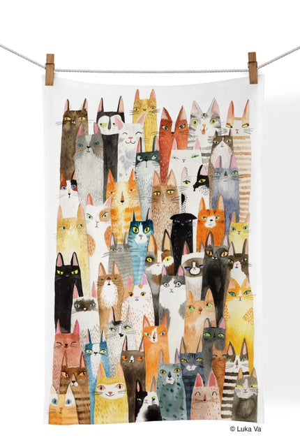 Cat Power Cotton Tea Towel