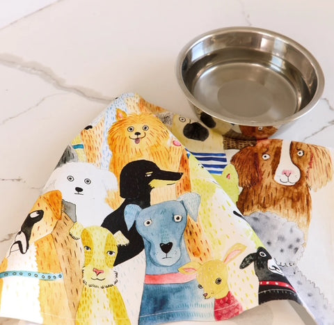 Dog Park Cotton Tea Towel