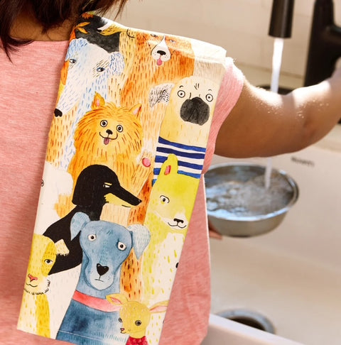 Dog Park Cotton Tea Towel