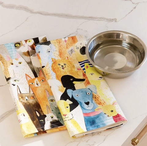 Dog Park Cotton Tea Towel