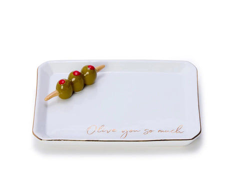 Icon Trinket Tray with Saying in a Gift Box (Olive You So Much)