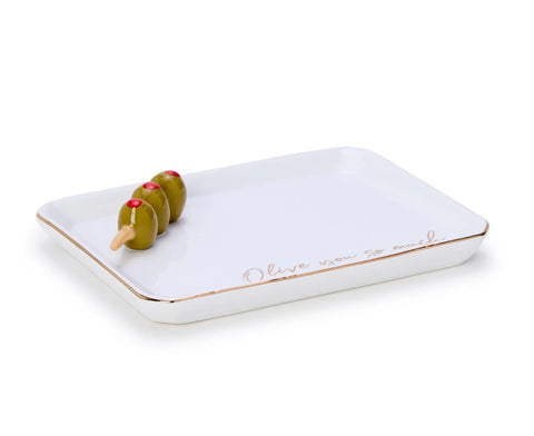 Icon Trinket Tray with Saying in a Gift Box (Olive You So Much)