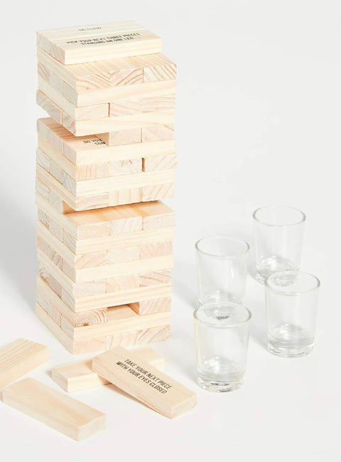 Stumbling Blocks Game With Shot Glass