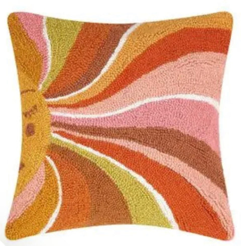 Retro Ochre Sunshine Hook Pillow