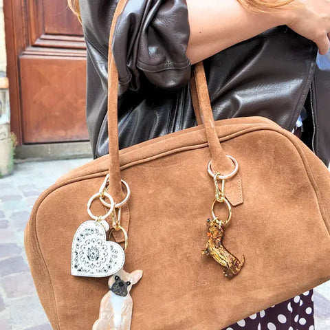 Hand Painted Dachshund Dog Bag Charm