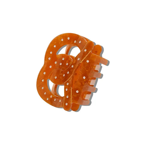 Hand Painted Pretzel Claw Hair Clip