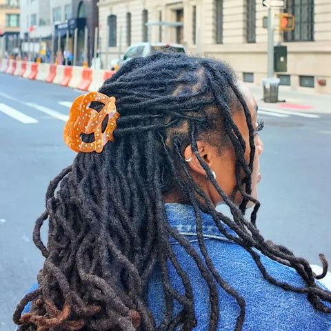Hand Painted Pretzel Claw Hair Clip