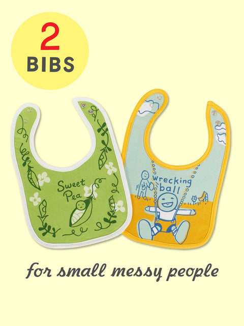 Sweet Pea/Wrecking Ball Baby Bibs