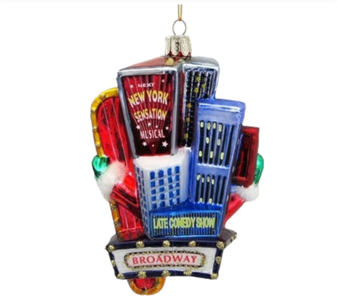 5" Broadway Santa Glass Orn