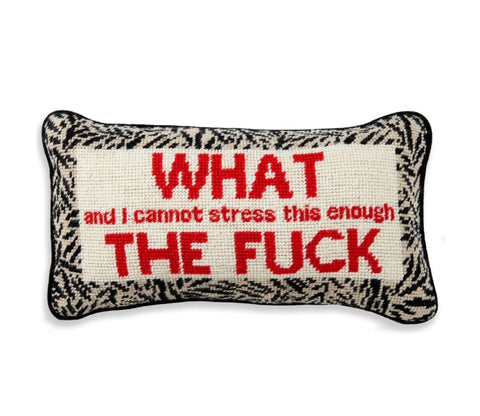 WTF Needlepoint Pillow