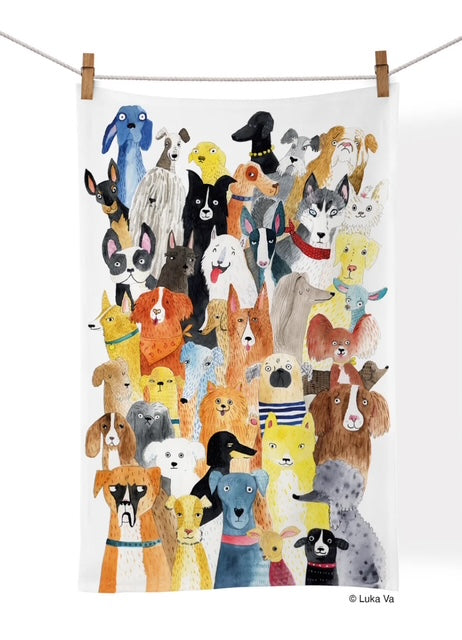 Dog Park Cotton Tea Towel
