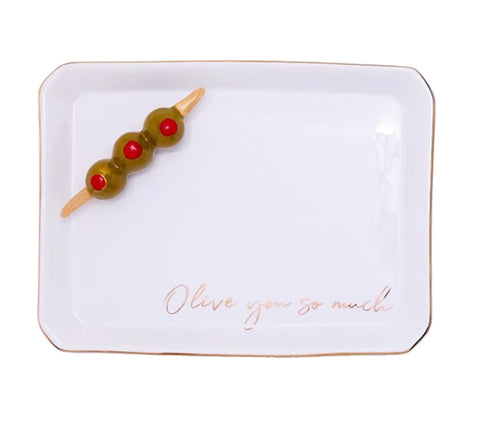 Icon Trinket Tray with Saying in a Gift Box (Olive You So Much)