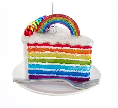 4.5" Noble Gems Rainbow Cake Slice Ornament