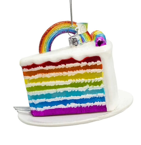 4.5" Noble Gems Rainbow Cake Slice Ornament