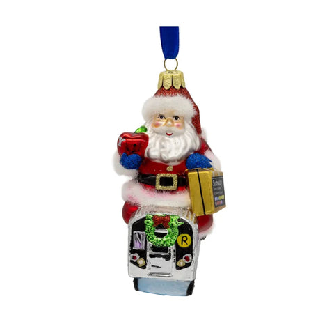 4.65"Glass MTA Santa Orn