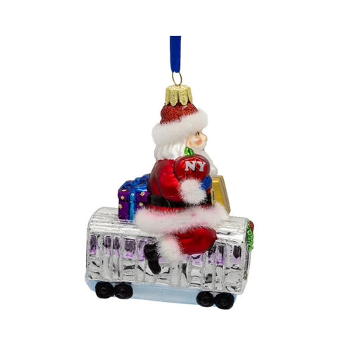 4.65"Glass MTA Santa Orn