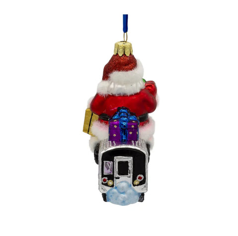 4.65"Glass MTA Santa Orn