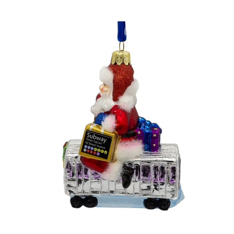 4.65"Glass MTA Santa Orn