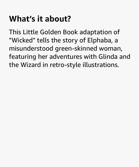 Little Golden Bk, I Am Elphaba