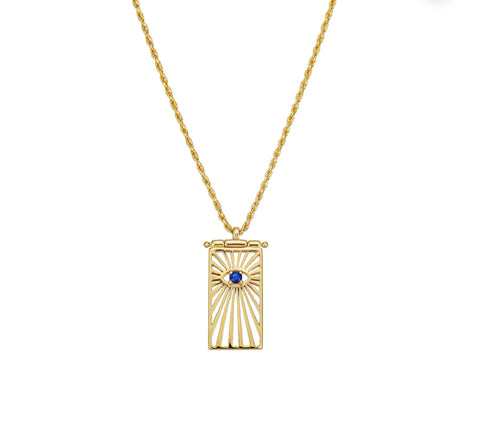 Starmaker Sapphire Rectangle Eye Necklace