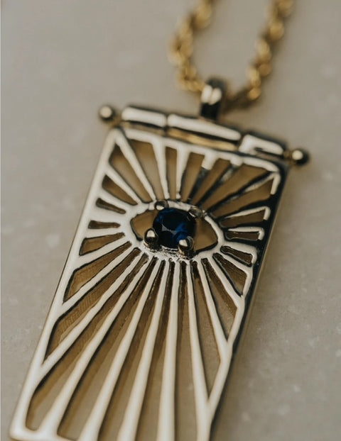 Starmaker Sapphire Rectangle Eye Necklace