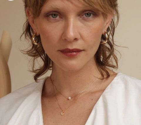 Crescent Moon Charm Necklace - Amano Studio