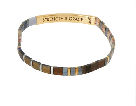 Good Karma Miyuka Bracelet - Strength and Grace Gunmetal/Gold