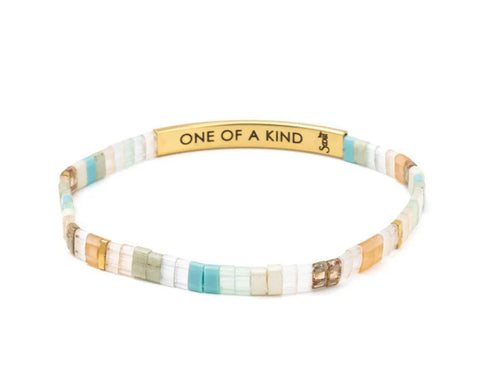 Good Karma Miyuka Bracelet - One of a Kind Mint/Peach/Gold