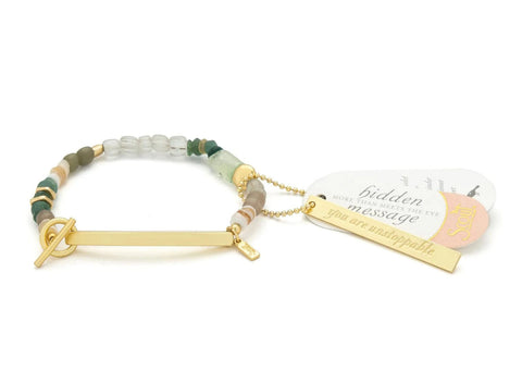 Hidden Message Bracelet - Unstoppable/Chiltonite/Gold