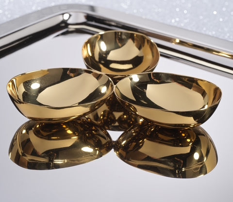 Triple Nut Bowl - Polished Gold
