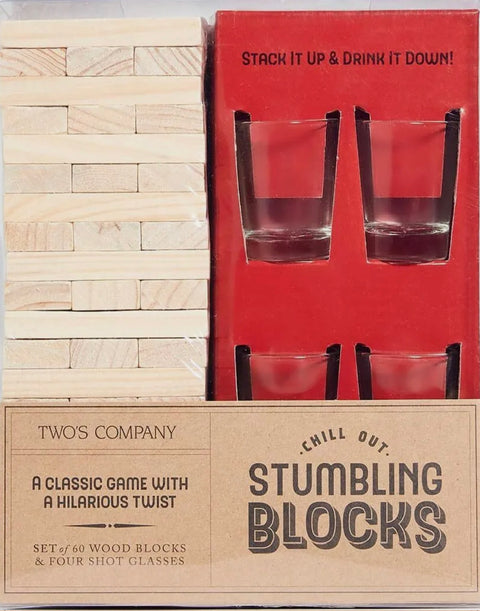 Stumbling Blocks Game With Shot Glass