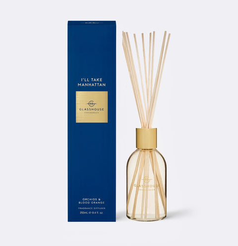 I'll Take Manhattan Glasshouse Diffuser 8.4 oz. "Orchids & Blood Orange"