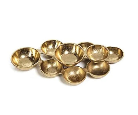 Zodax Ohanna 13" Long Cluster of Nine Serving Bowls - Dark Gold