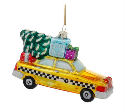 5.NY Checker Taxi With Tree Ornament