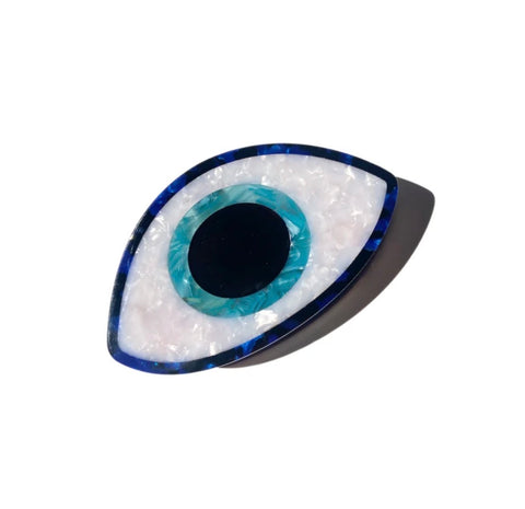 Hand Painted Mini Evil Eye Claw Hair Clip