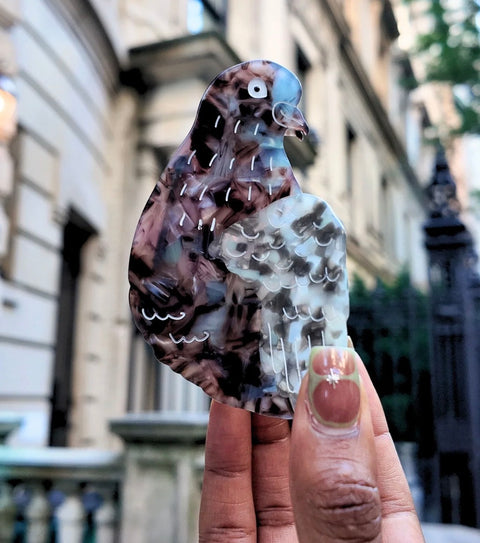 Hand Painted Pigeon Claw Hair Clip